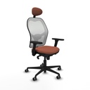 Jorquera sincro malla blanca bali marrón brazos 3D base nailon cabecero fijo ruedas 65mm engomada