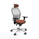 Jorquera sincro malla blanca bali marrón brazos 3D base aluminio cabecero 2D ruedas 65mm nailon
