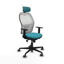 Jorquera sincro malla blanca bali turquesa brazos 1D base nailon cabecero 2D ruedas 65mm engomada