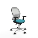 Jorquera sincro malla blanca bali turquesa brazos 2D base aluminio  ruedas 65mm nailon