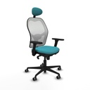 Jorquera sincro malla blanca bali turquesa brazos 3D base nailon cabecero fijo ruedas 65mm engomada