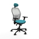 Jorquera sincro malla blanca bali turquesa brazos 3D base nailon cabecero fijo ruedas 65mm nailon