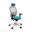Jorquera sincro malla blanca bali turquesa brazos 3D base aluminio cabecero 2D ruedas 65mm nailon