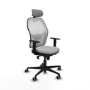 Jorquera sincro malla blanca bali gris claro brazos 1D base nailon cabecero 2D ruedas 65mm engomada