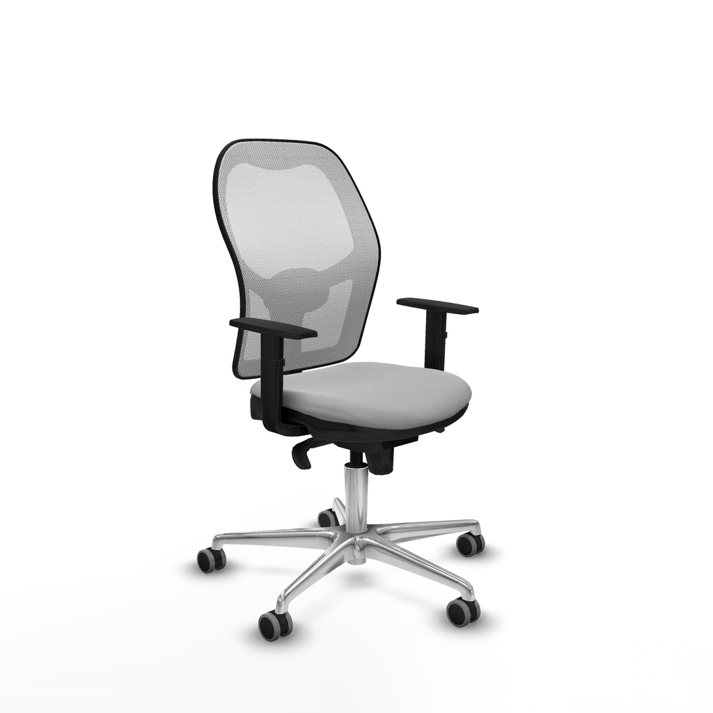 Jorquera sincro malla blanca bali gris claro brazos 1D base aluminio  ruedas 65mm engomada
