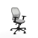 Jorquera sincro malla blanca bali gris claro brazos 2D base nailon  ruedas 65mm nailon