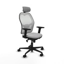 Jorquera sincro malla blanca bali gris claro brazos 2D base nailon cabecero 2D ruedas 65mm nailon