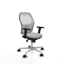 Jorquera sincro malla blanca bali gris claro brazos 2D base aluminio  ruedas 65mm nailon