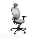 Jorquera sincro malla blanca bali gris claro brazos 3D base nailon cabecero fijo ruedas 65mm engomada