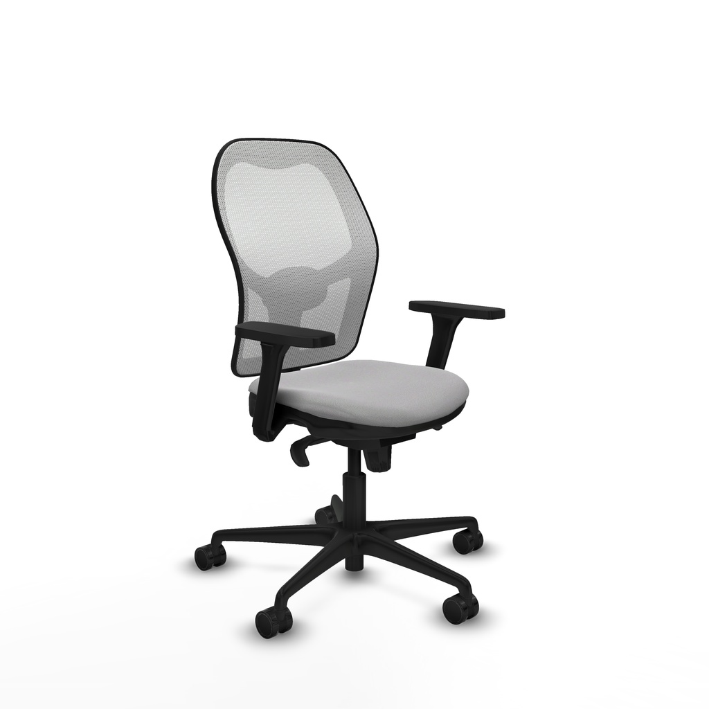 Jorquera sincro malla blanca bali gris claro brazos 3D base nailon  ruedas 65mm nailon
