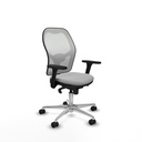 Jorquera sincro malla blanca bali gris claro brazos 3D base aluminio  ruedas 65mm nailon