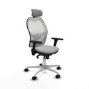 Jorquera sincro malla blanca bali gris claro brazos 3D base aluminio cabecero 2D ruedas 65mm nailon