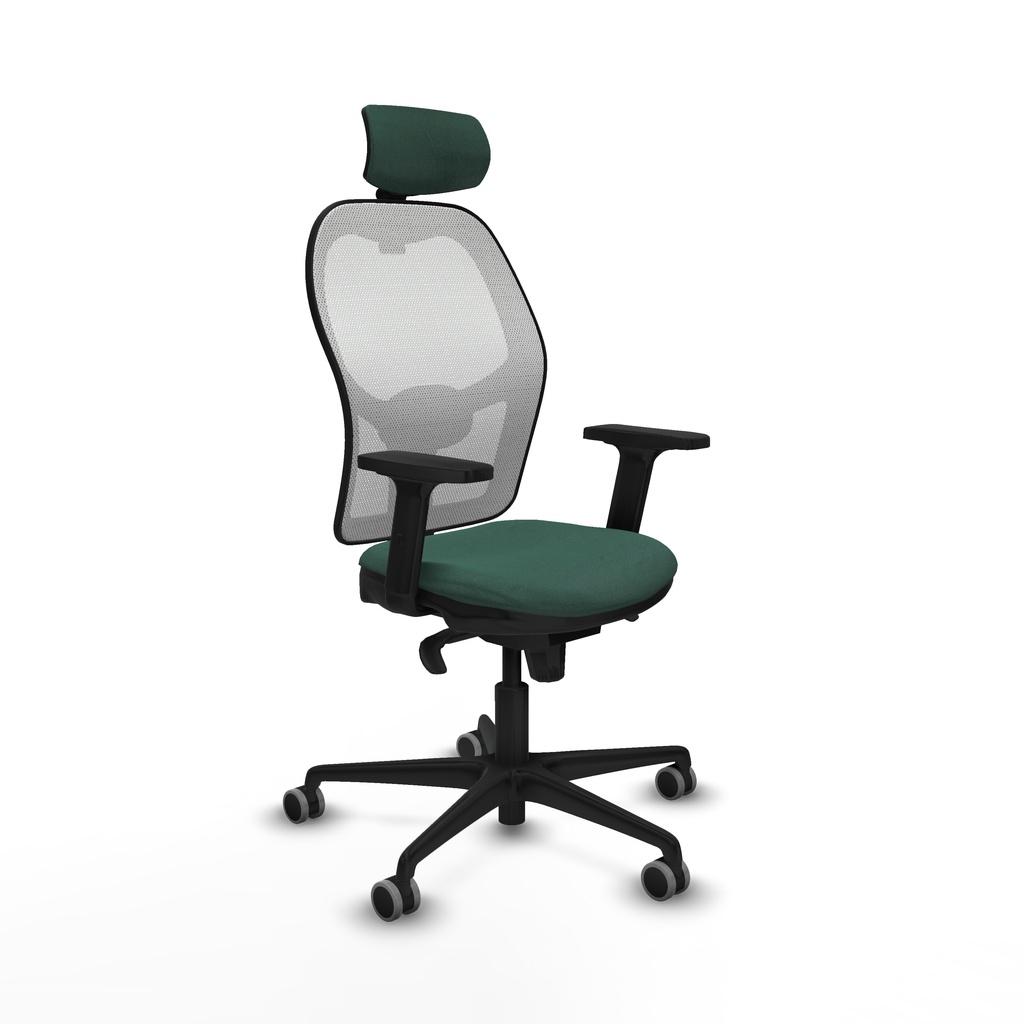 Jorquera sincro malla blanca bali verde botella brazos 2D base nailon cabecero 2D ruedas 65mm engomada