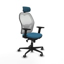 Jorquera sincro malla blanca bali verde petroleo brazos 2D base nailon cabecero 2D ruedas 65mm engomada