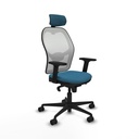 Jorquera sincro malla blanca bali verde petroleo brazos 2D base nailon cabecero 2D ruedas 65mm nailon
