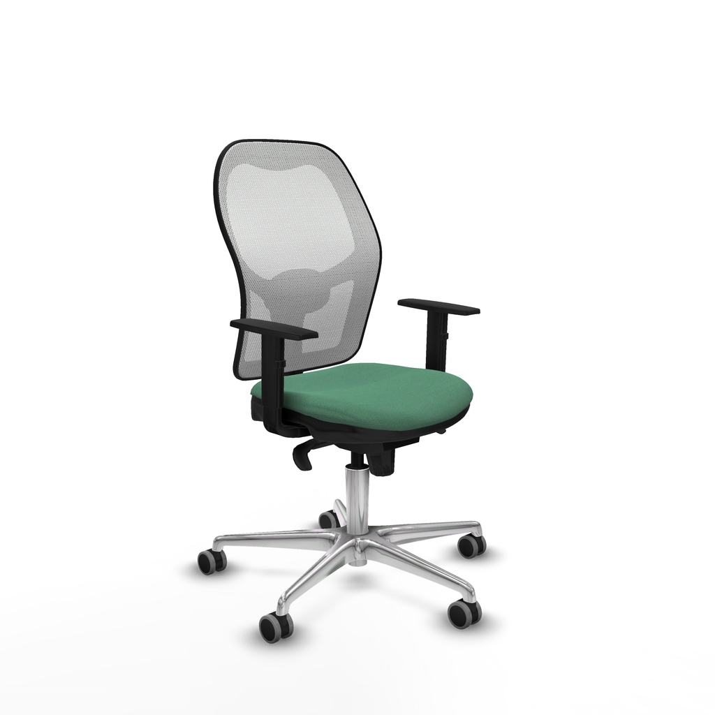 Jorquera sincro malla blanca bali verde esmeralda brazos 1D base aluminio  ruedas 65mm engomada