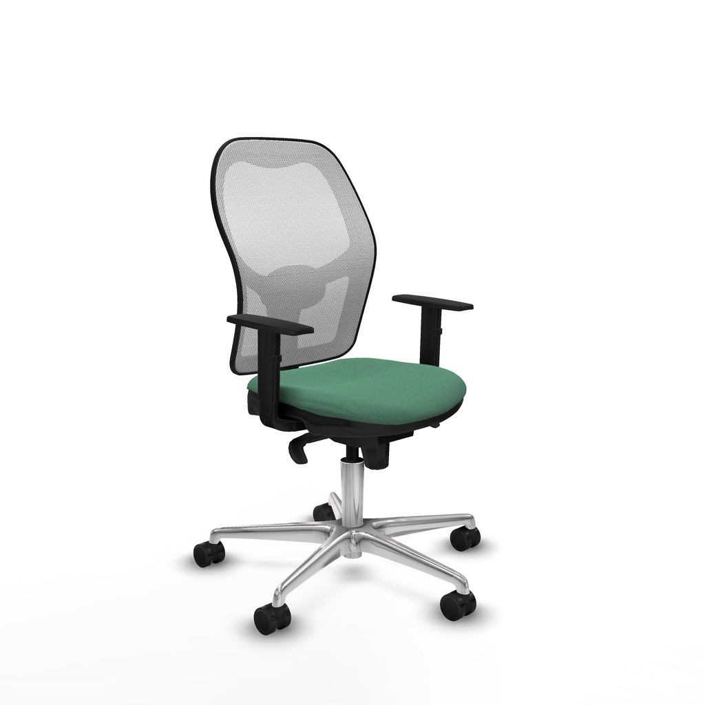 Jorquera sincro malla blanca bali verde esmeralda brazos 1D base aluminio  ruedas 65mm nailon