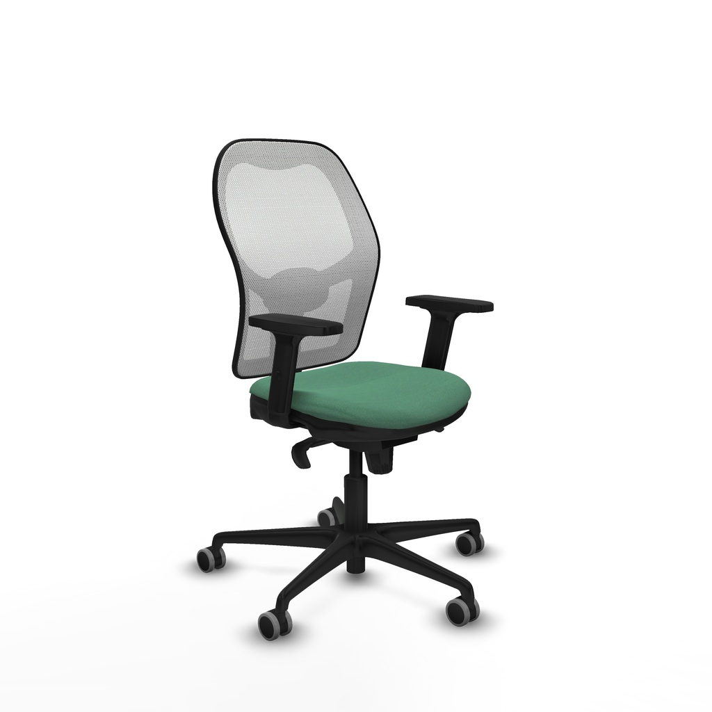 Jorquera sincro malla blanca bali verde esmeralda brazos 2D base nailon  ruedas 65mm engomada