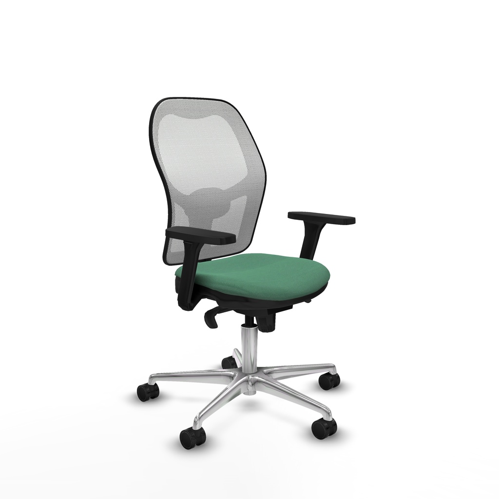 Jorquera sincro malla blanca bali verde esmeralda brazos 3D base aluminio  ruedas 65mm nailon