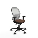 Jorquera sincro malla blanca bali marrón oscuro brazos 1D base nailon  ruedas 65mm nailon