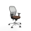 Jorquera sincro malla blanca bali marrón oscuro brazos 1D base aluminio  ruedas 65mm engomada