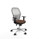 Jorquera sincro malla blanca bali marrón oscuro brazos 1D base aluminio  ruedas 65mm nailon