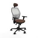 Jorquera sincro malla blanca bali marrón oscuro brazos 3D base nailon cabecero fijo ruedas 65mm nailon