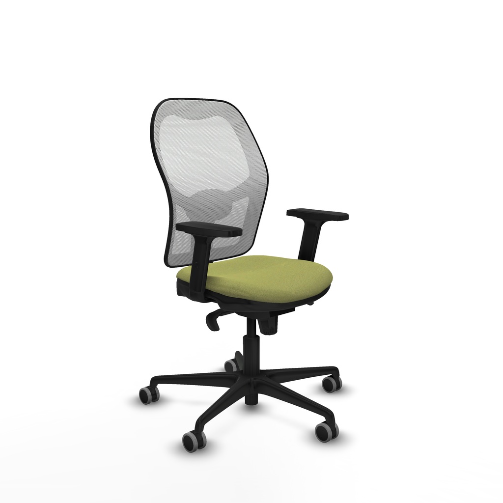 Jorquera sincro malla blanca bali verde oliva brazos 2D base nailon  ruedas 65mm engomada