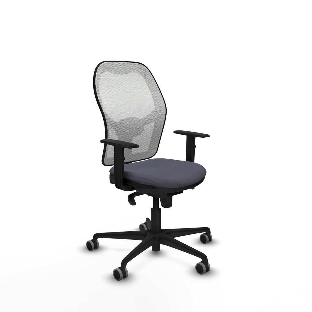 Jorquera sincro malla blanca bali gris oscuro brazos 1D base nailon  ruedas 65mm engomada