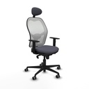 Jorquera sincro malla blanca bali gris oscuro brazos 1D base nailon cabecero fijo ruedas 65mm engomada