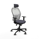 Jorquera sincro malla blanca bali gris oscuro brazos 1D base nailon cabecero 2D ruedas 65mm engomada