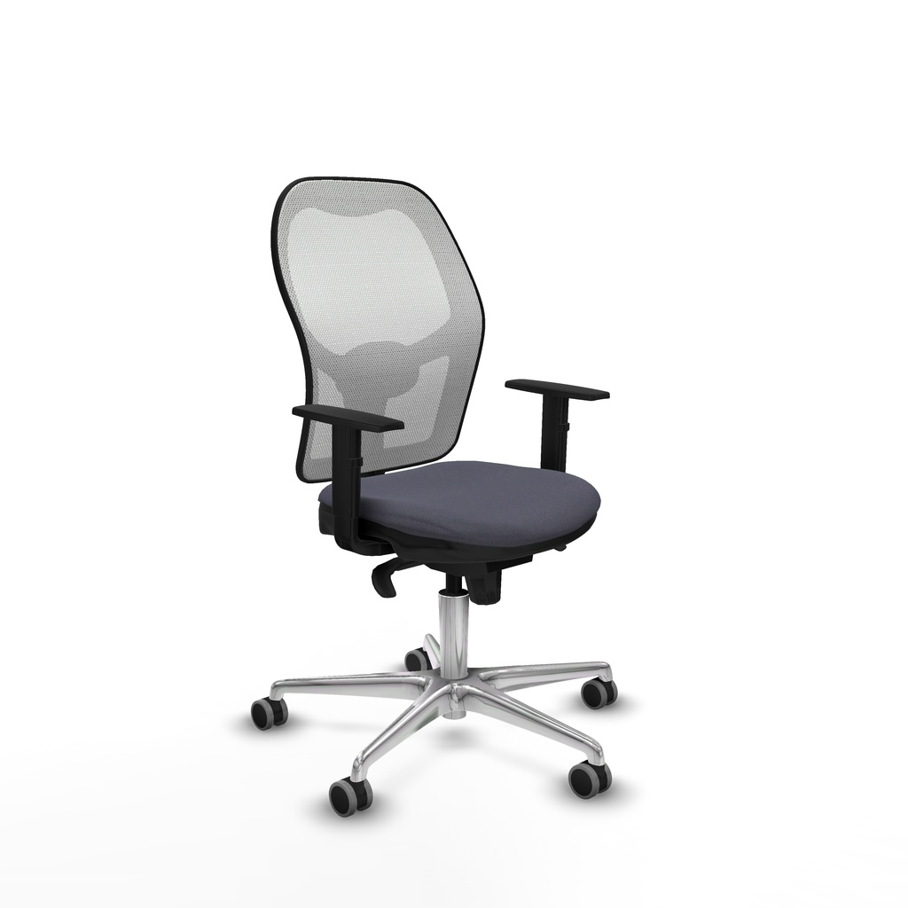 Jorquera sincro malla blanca bali gris oscuro brazos 1D base aluminio  ruedas 65mm engomada