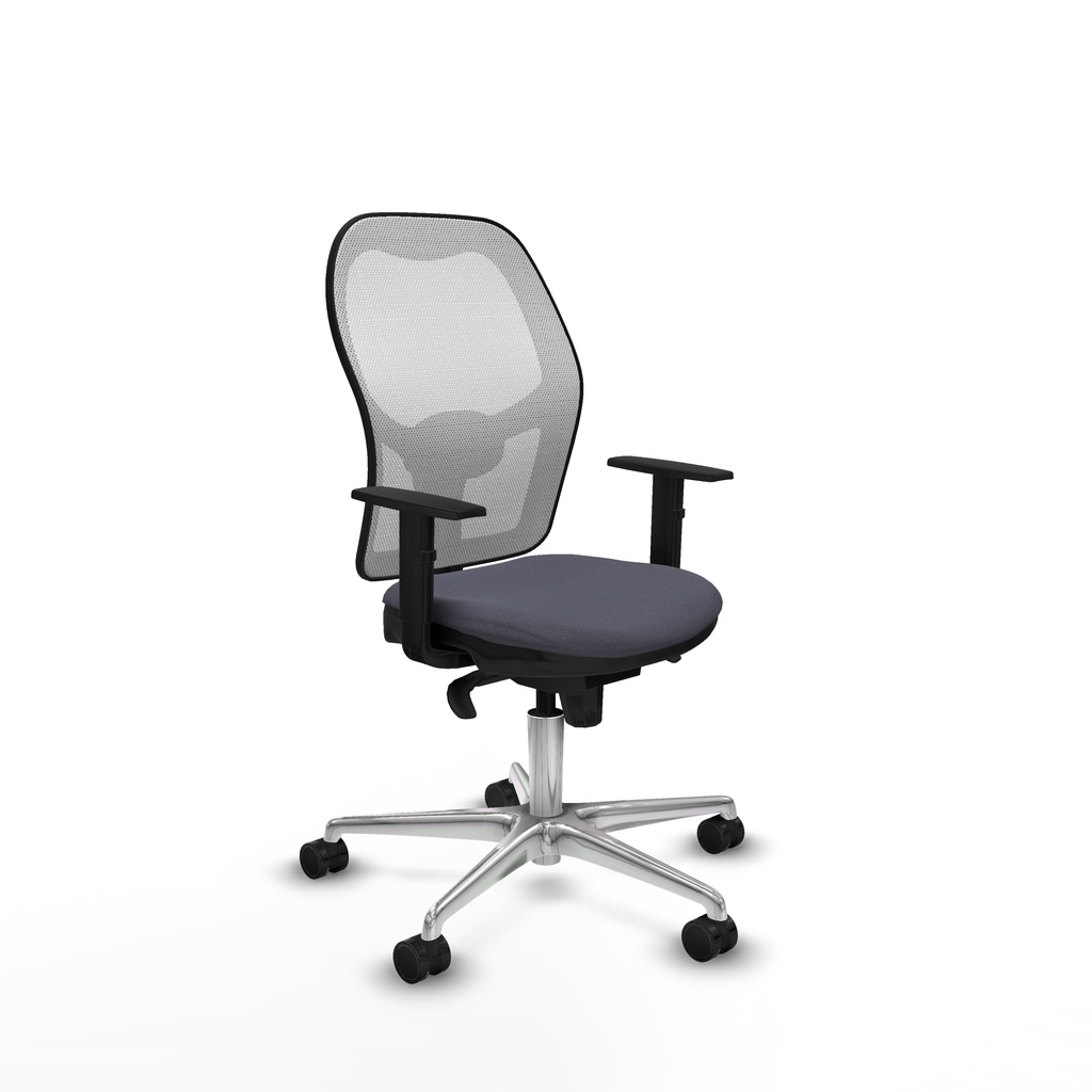 Jorquera sincro malla blanca bali gris oscuro brazos 1D base aluminio  ruedas 65mm nailon