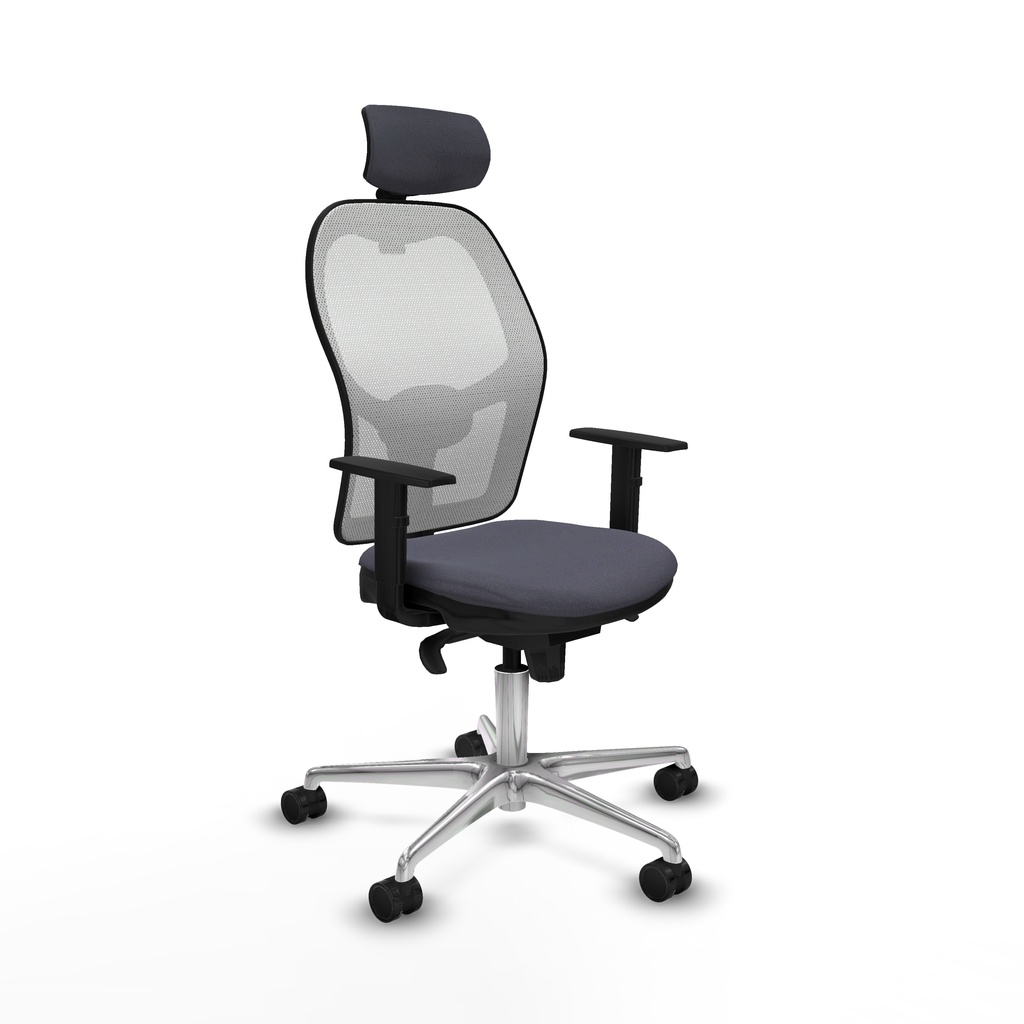 Jorquera sincro malla blanca bali gris oscuro brazos 1D base aluminio cabecero 2D ruedas 65mm nailon