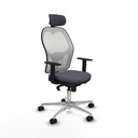 Jorquera sincro malla blanca bali gris oscuro brazos 1D base aluminio cabecero 2D ruedas 65mm nailon