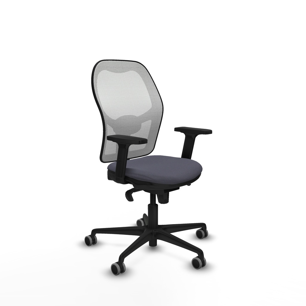 Jorquera sincro malla blanca bali gris oscuro brazos 2D base nailon  ruedas 65mm engomada