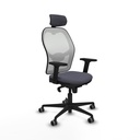 Jorquera sincro malla blanca bali gris oscuro brazos 2D base nailon cabecero 2D ruedas 65mm engomada