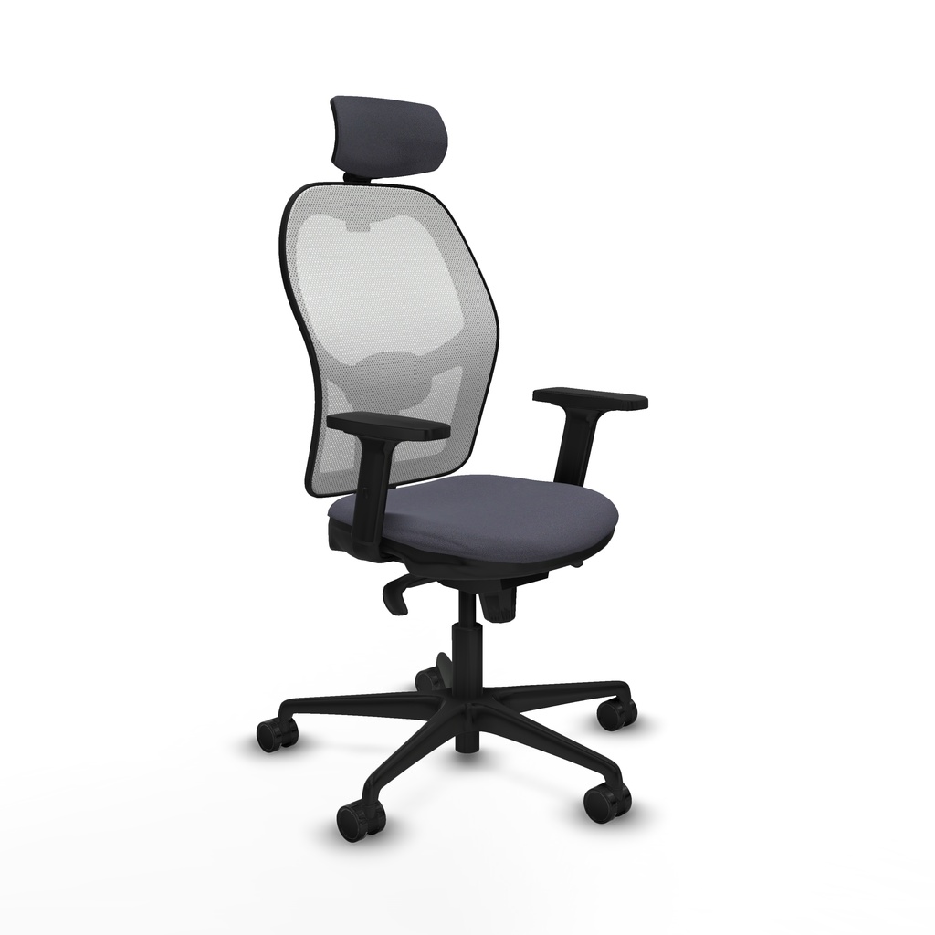 Jorquera sincro malla blanca bali gris oscuro brazos 2D base nailon cabecero 2D ruedas 65mm nailon