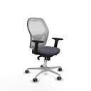 Jorquera sincro malla blanca bali gris oscuro brazos 2D base aluminio  ruedas 65mm engomada