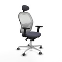 Jorquera sincro malla blanca bali gris oscuro brazos 2D base aluminio cabecero fijo ruedas 65mm engomada