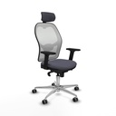 Jorquera sincro malla blanca bali gris oscuro brazos 2D base aluminio cabecero 2D ruedas 65mm engomada