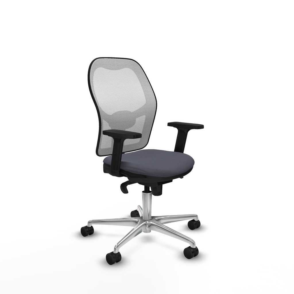 Jorquera sincro malla blanca bali gris oscuro brazos 2D base aluminio  ruedas 65mm nailon
