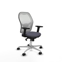 Jorquera sincro malla blanca bali gris oscuro brazos 2D base aluminio  ruedas 65mm nailon