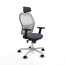 Jorquera sincro malla blanca bali gris oscuro brazos 2D base aluminio cabecero 2D ruedas 65mm nailon