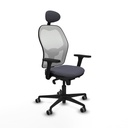 Jorquera sincro malla blanca bali gris oscuro brazos 3D base nailon cabecero fijo ruedas 65mm engomada