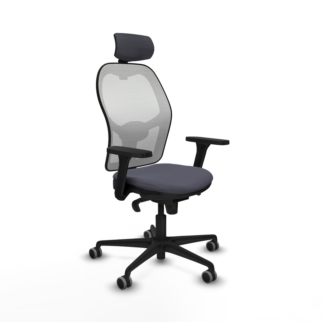 Jorquera sincro malla blanca bali gris oscuro brazos 3D base nailon cabecero 2D ruedas 65mm engomada