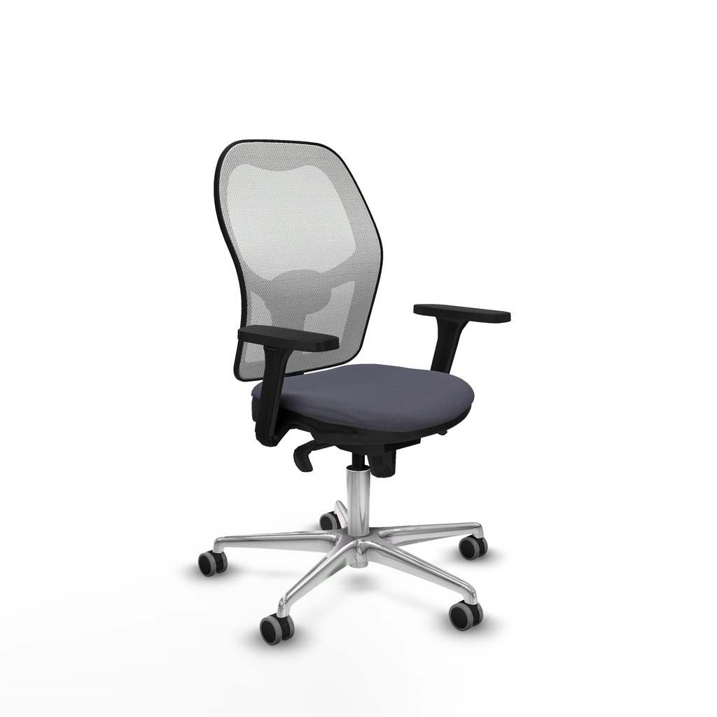 Jorquera sincro malla blanca bali gris oscuro brazos 3D base aluminio  ruedas 65mm engomada