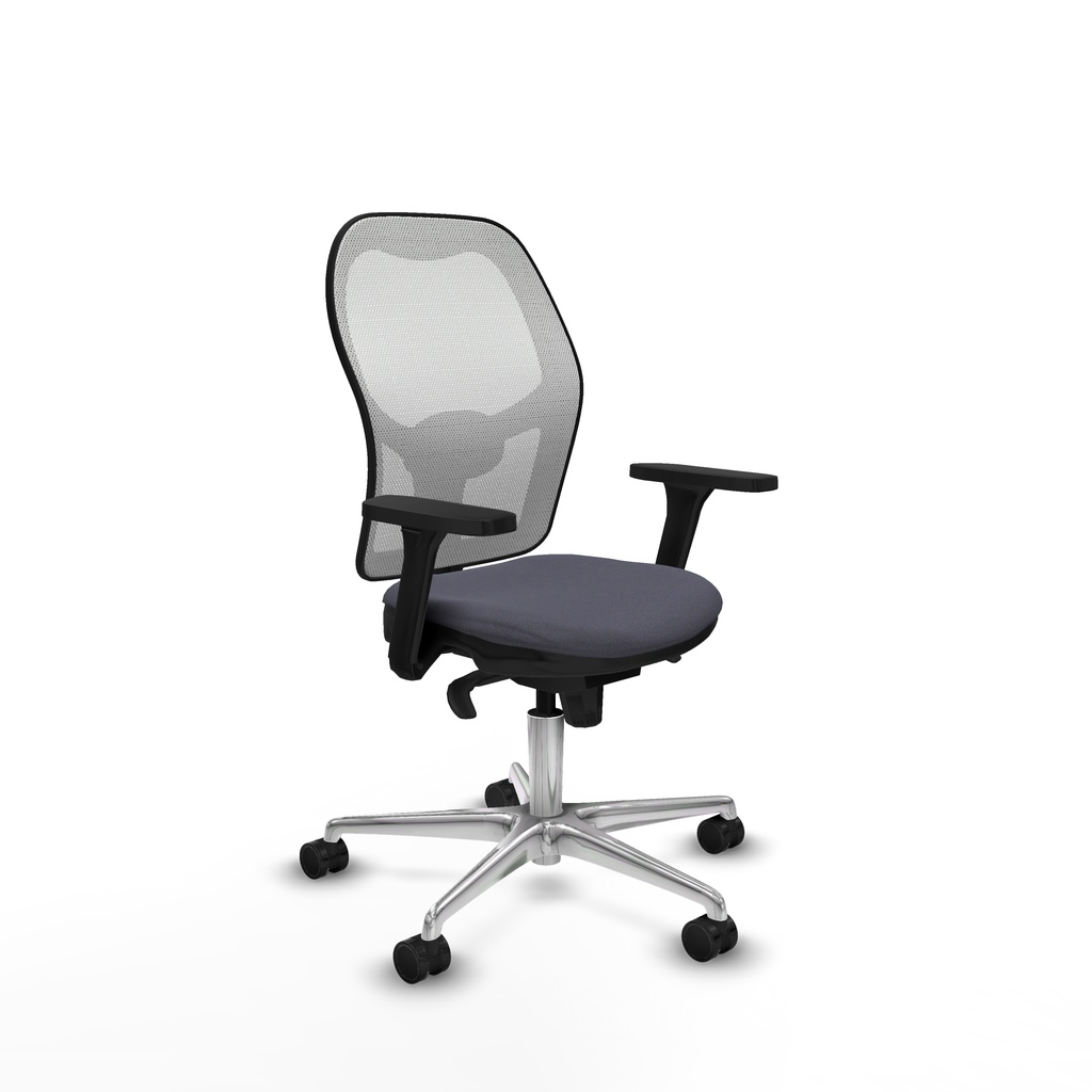 Jorquera sincro malla blanca bali gris oscuro brazos 3D base aluminio  ruedas 65mm nailon