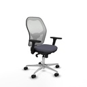 Jorquera sincro malla blanca bali gris oscuro brazos 3D base aluminio  ruedas 65mm nailon