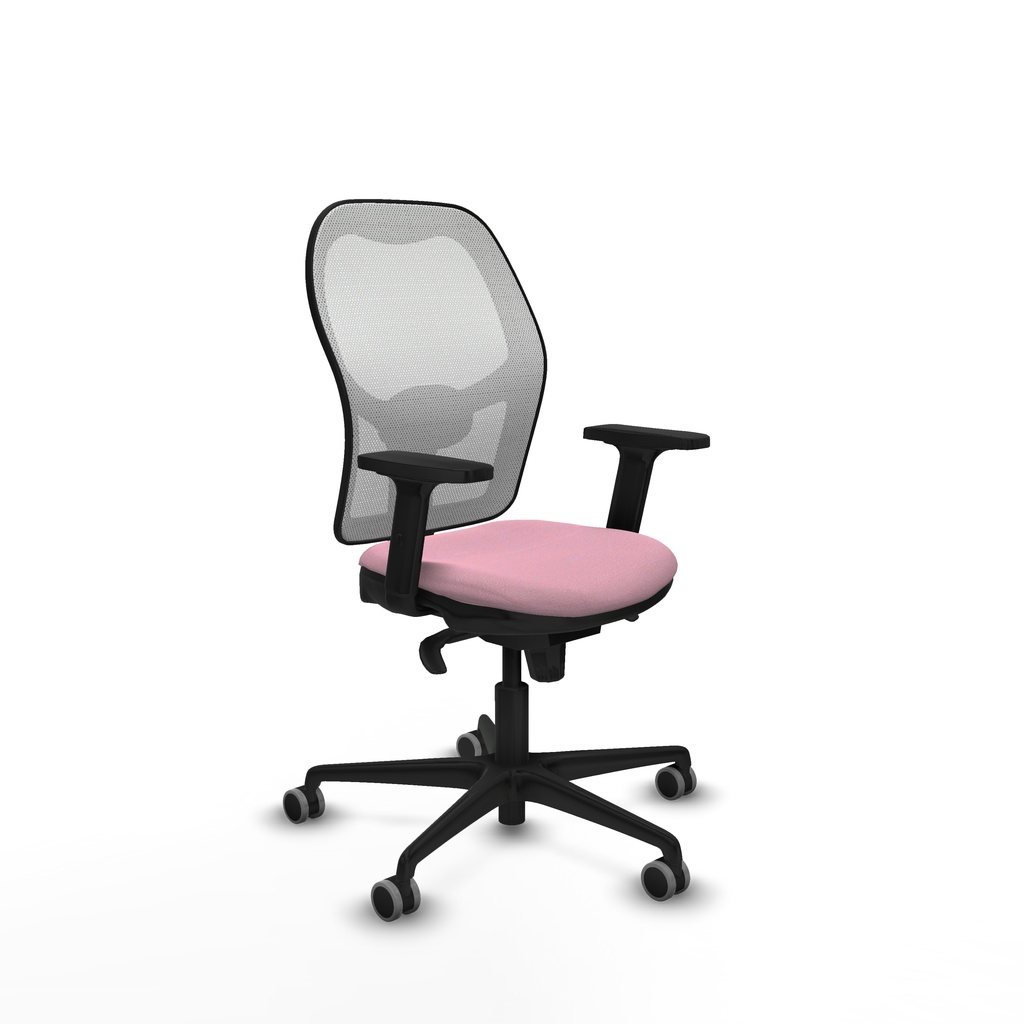 Jorquera sincro malla blanca bali rosa brazos 2D base nailon  ruedas 65mm engomada